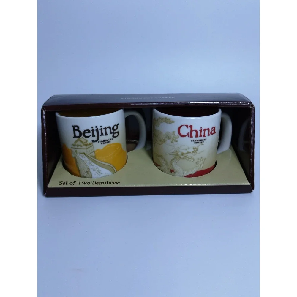 Starbucks Set Of Two China Demitasse Espresso‎ Cups 3 Fl Oz